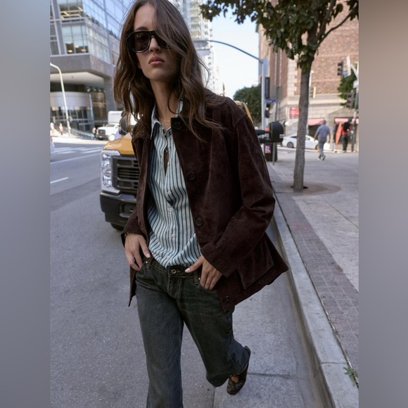 Zara Jackets & Blazers - ZARA 100% SUEDE LEATHER JACKET NWT
